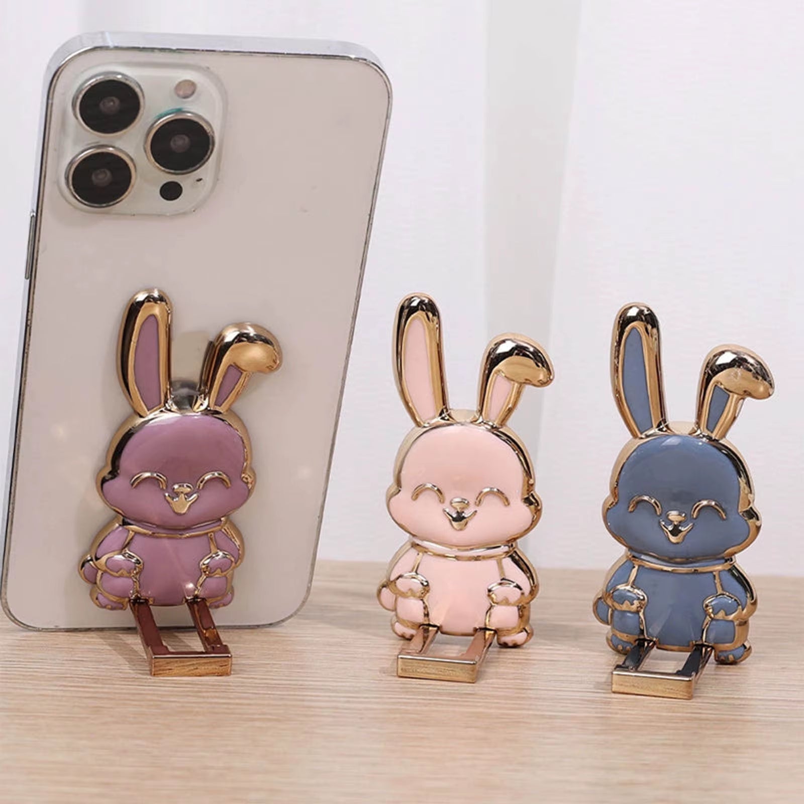 Foldable Bunny Phone Stand  Portable Holder for All Mobile Phones Cute Desk Accessories Office Home Decor