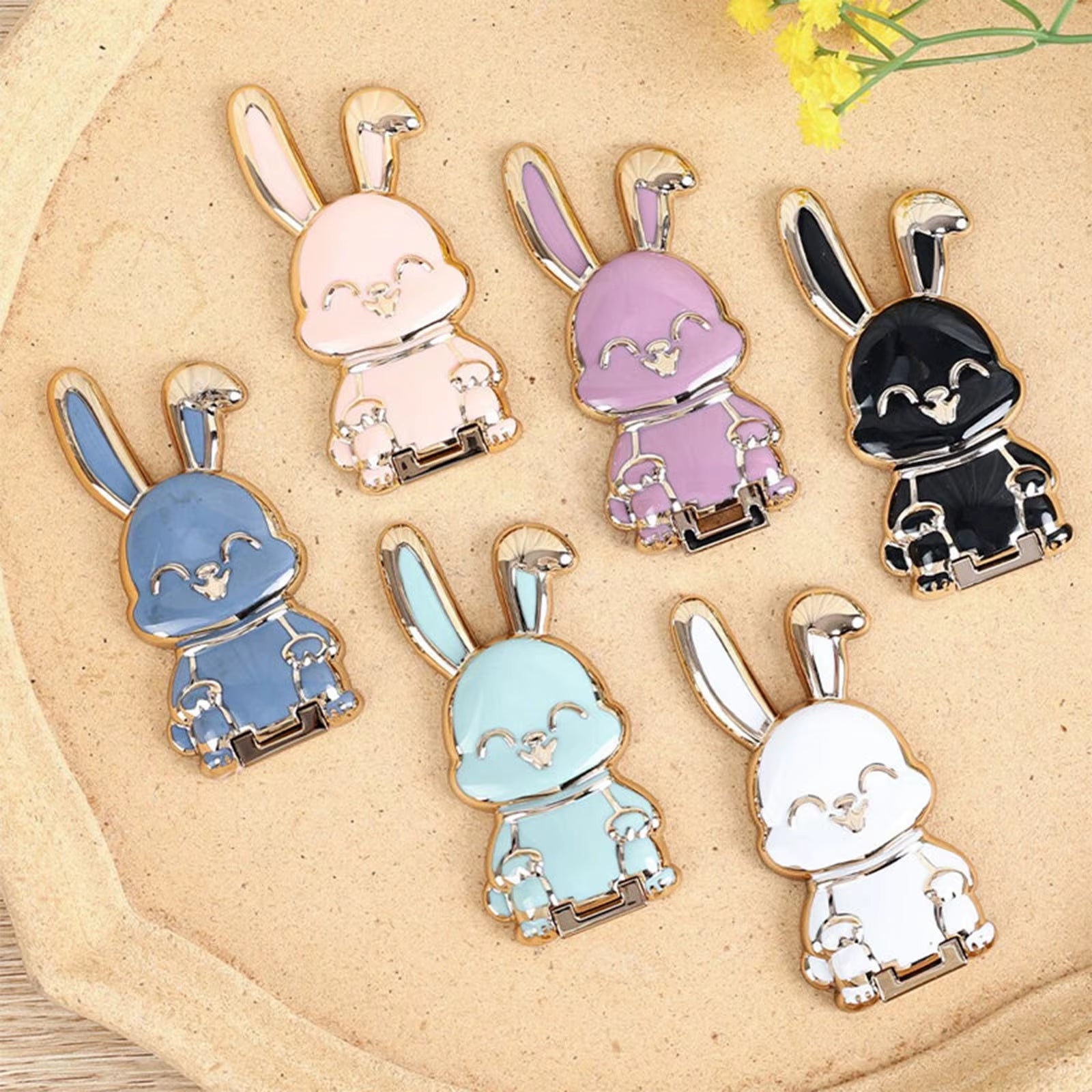 Foldable Bunny Phone Stand  Portable Holder for All Mobile Phones Cute Desk Accessories Office Home Decor